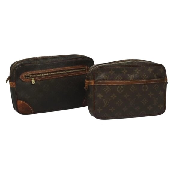 LOUIS VUITTON Monogram Clutch Bag 2Set LV Auth - Picture 1 of 16